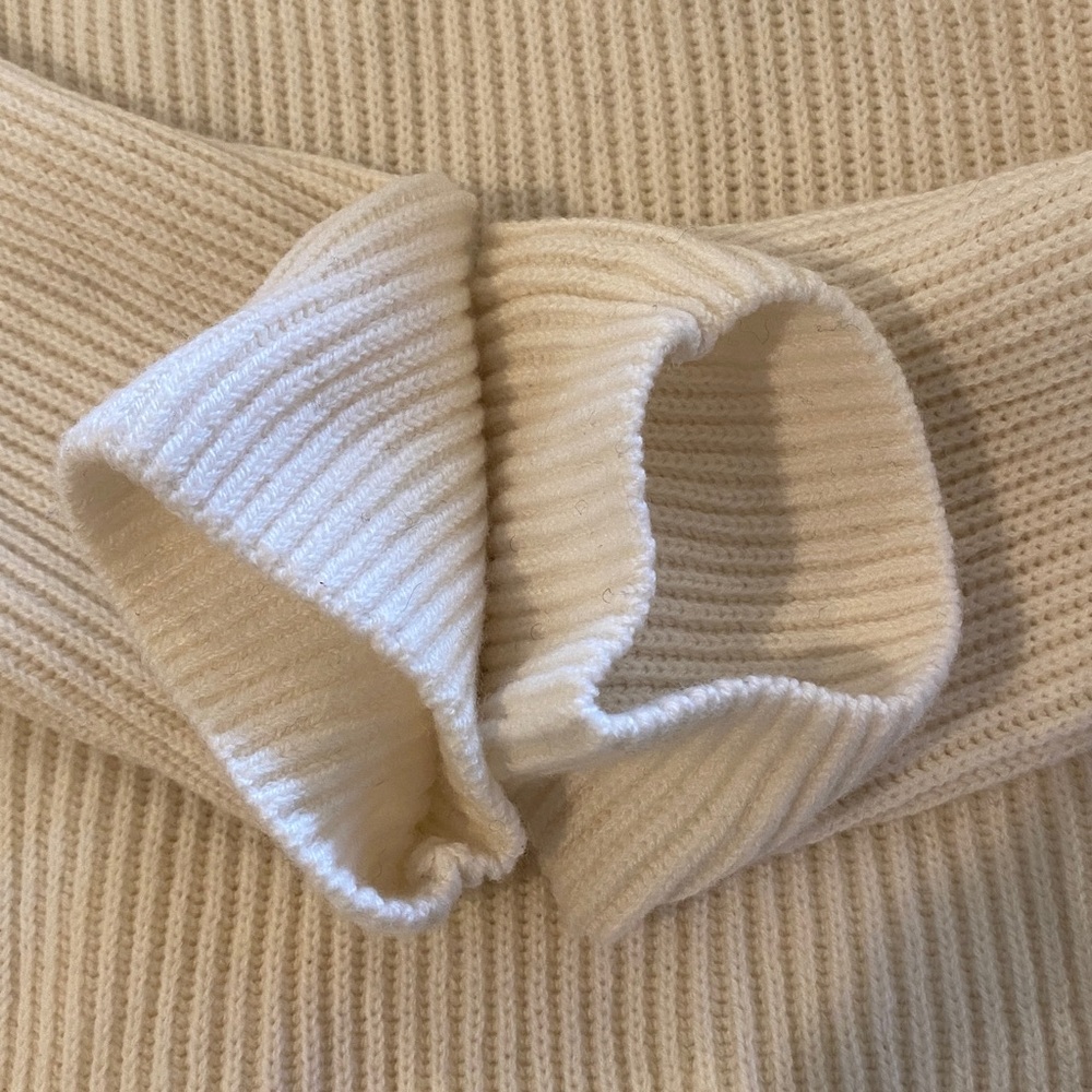 LILYSILK Women's Ribbed Turtleneck Wool Sweater Cream Size M - Picture 10 of 12
